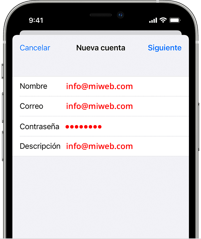 IPhone configurar cuentas de correo grupodrifon3